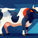 cow with a blue background