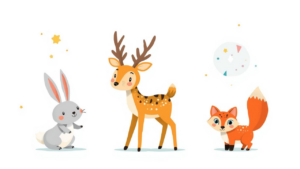 rabbit deer fox
