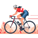 woman cycling illustration