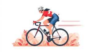 woman cycling illustration
