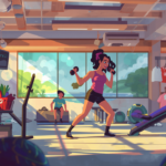 woman exercising in a gym